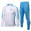 Sudadera De Entrenamiento Trajes FC Bayern de Múnich Cremallera De Cuarto 2022-23 Azul Blanco - Hombre